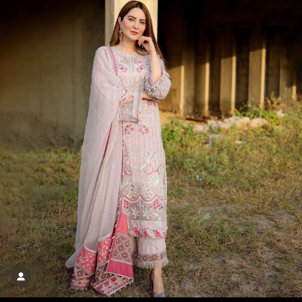 Pakistani Afrozeh 3pc embroidery dress